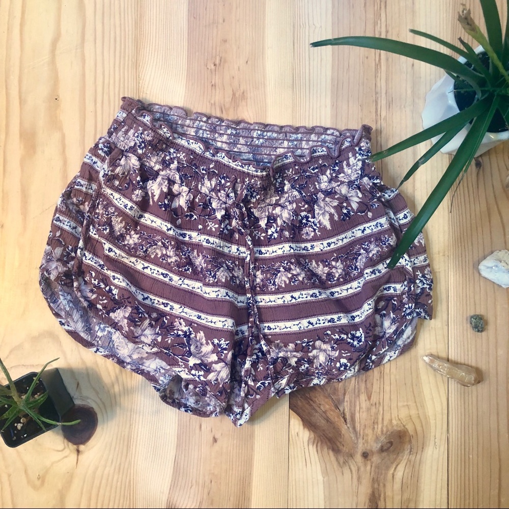 Neutral Patterned Shorts